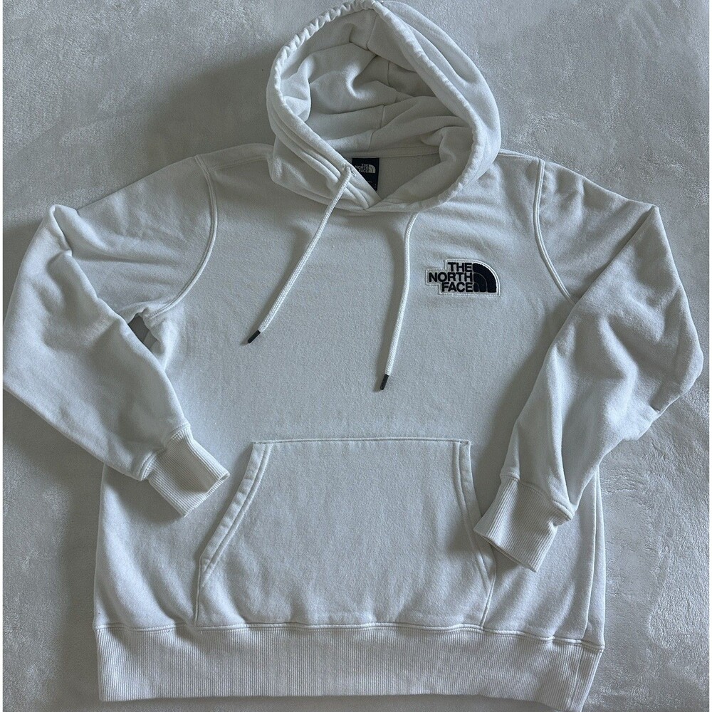 The North Face Womens Small White Heritage Patch Pullover Fleece Hoodie NF0A5G7P